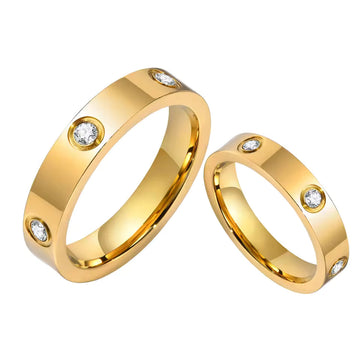 Minimalist Gold Band with Sparkling Stone