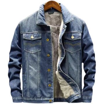 Warm Fleece Lined Blue Jean Jacket