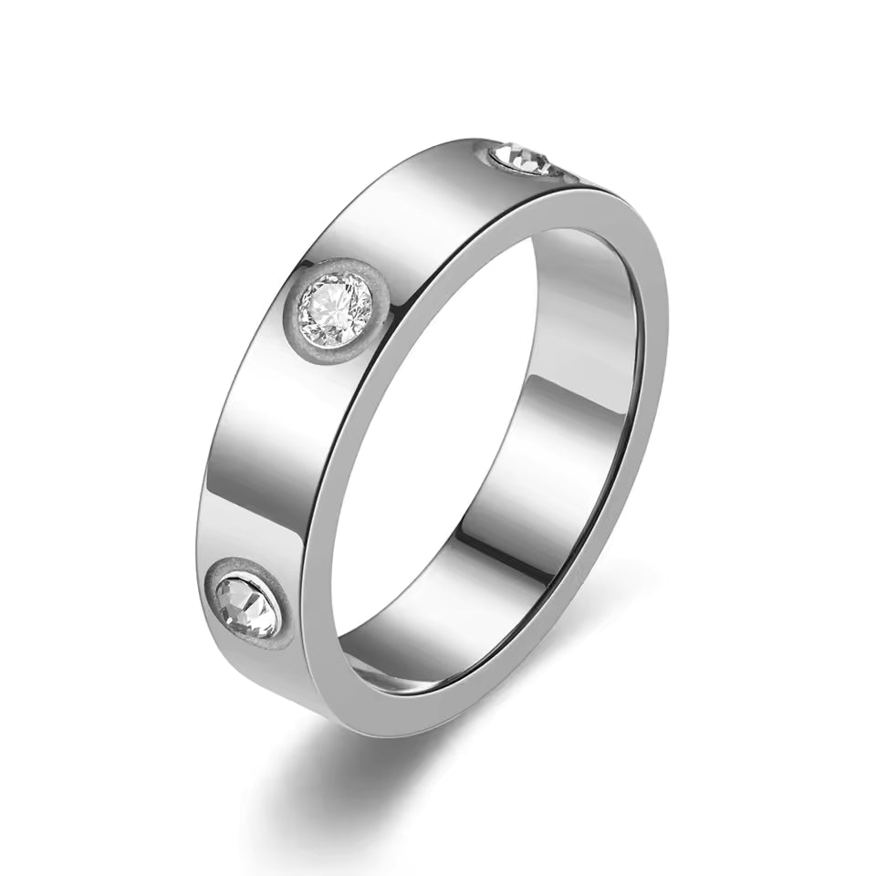Elegant Multi-Color Crystal Band Ring