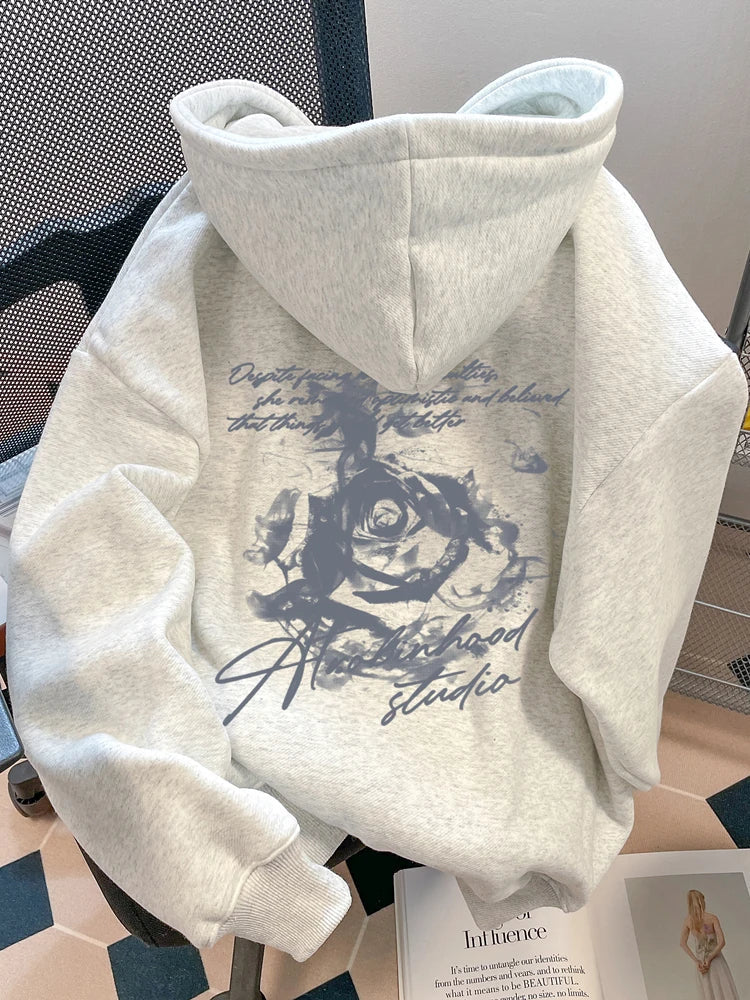 Oversized Graphic Print Hoodie