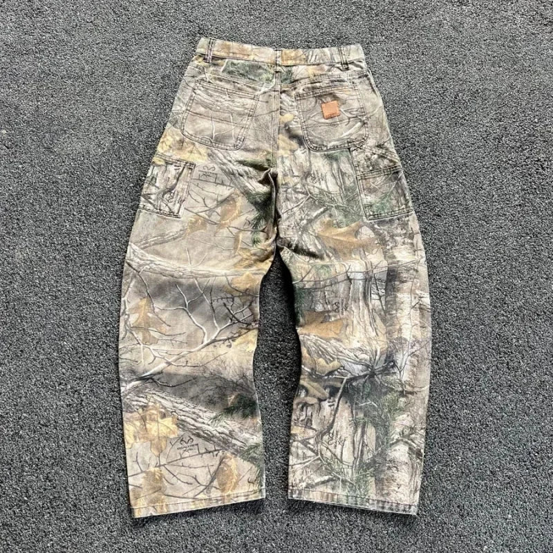 Woodland Print Streetwear Trousers